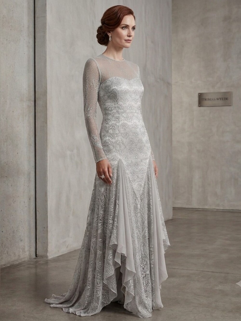 Thomas Wylde • Silk Gown in Pale Gray